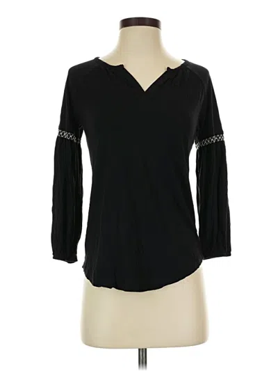 Pre-owned Old Navy 3/4 Sleeve Blouse In Black