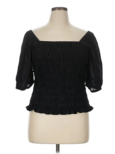 Pre-owned Old Navy 3/4 Sleeve Blouse In Black