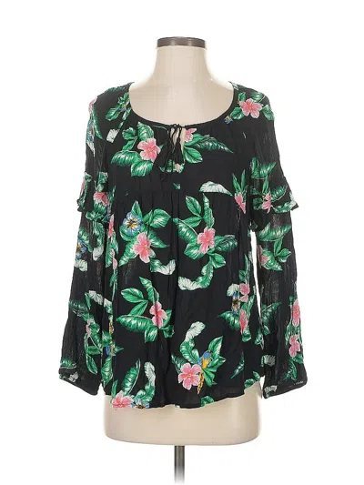 Pre-owned Old Navy 3/4 Sleeve Blouse In Black