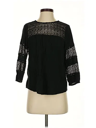 Pre-owned Old Navy 3/4 Sleeve Blouse In Black