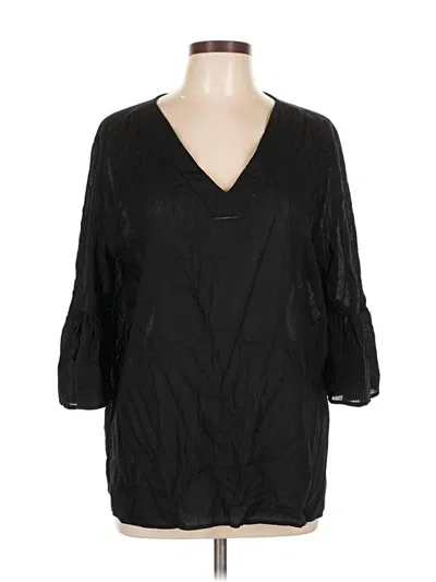 Pre-owned Old Navy 3/4 Sleeve Blouse In Black