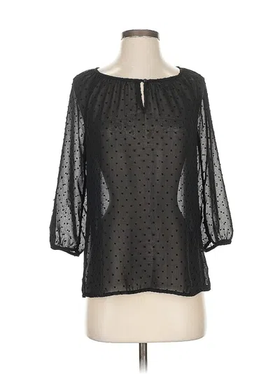 Pre-owned Old Navy 3/4 Sleeve Blouse In Black