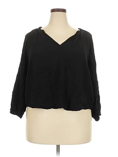 Pre-owned Old Navy 3/4 Sleeve Blouse In Black