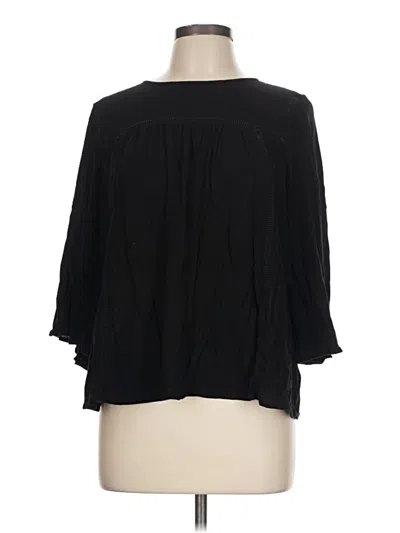 Pre-owned Old Navy 3/4 Sleeve Blouse In Black