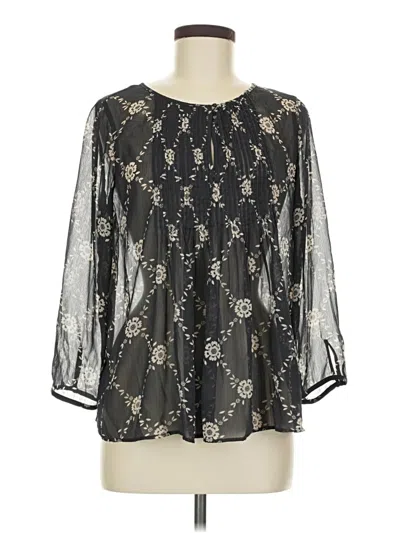 Pre-owned Old Navy 3/4 Sleeve Blouse In Black