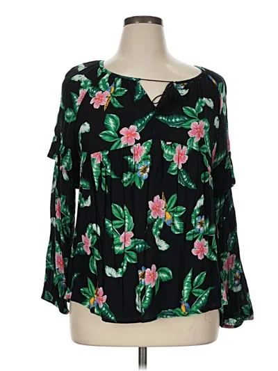 Pre-owned Old Navy 3/4 Sleeve Blouse In Black