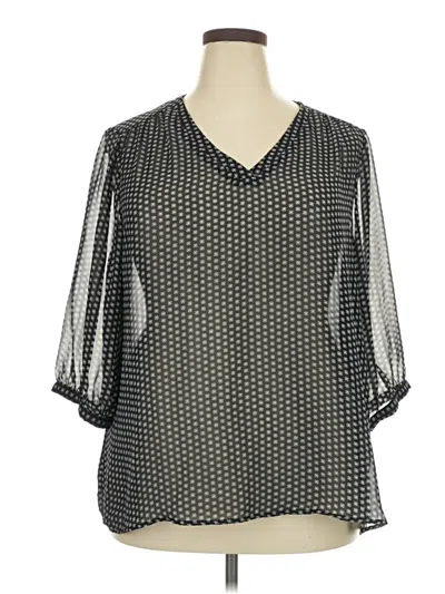Pre-owned Old Navy 3/4 Sleeve Blouse In Black