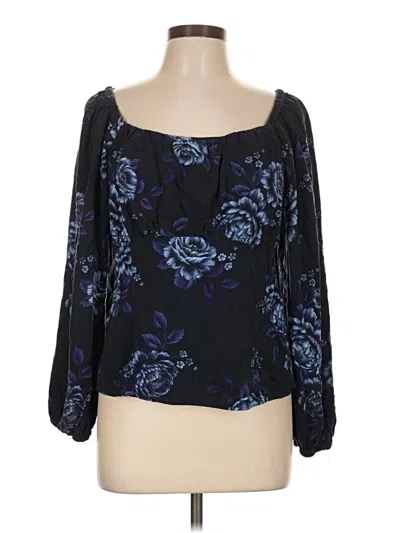 Pre-owned Old Navy 3/4 Sleeve Blouse In Black