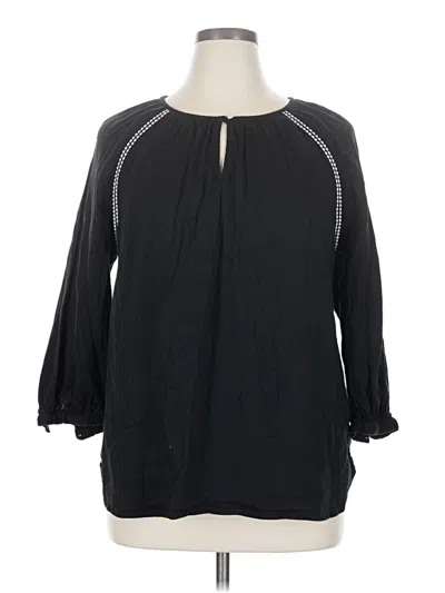 Pre-owned Old Navy 3/4 Sleeve Blouse In Black