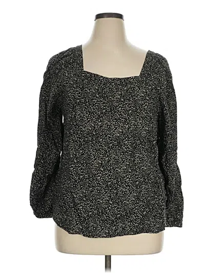 Pre-owned Old Navy 3/4 Sleeve Blouse In Black