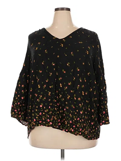 Pre-owned Old Navy 3/4 Sleeve Blouse In Black