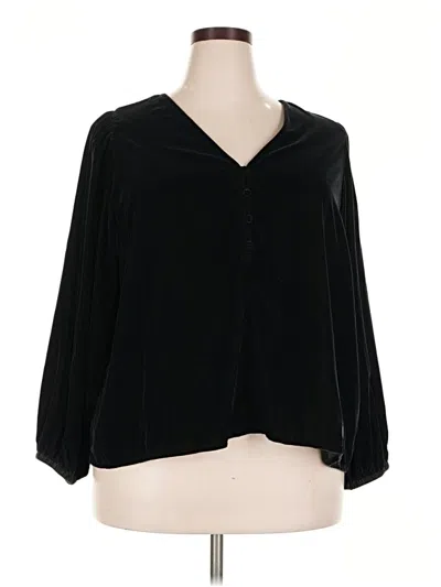Old Navy 3/4 Sleeve Blouse In Black