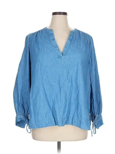 Pre-owned Old Navy 3/4 Sleeve Blouse In Blue
