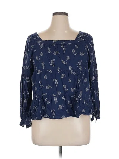 Pre-owned Old Navy 3/4 Sleeve Blouse In Blue