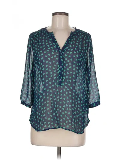Pre-owned Old Navy 3/4 Sleeve Blouse In Blue