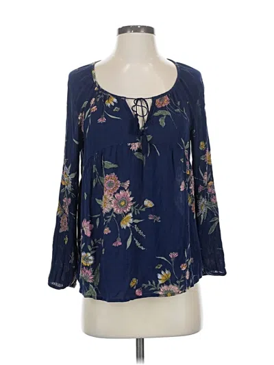 Pre-owned Old Navy 3/4 Sleeve Blouse In Blue