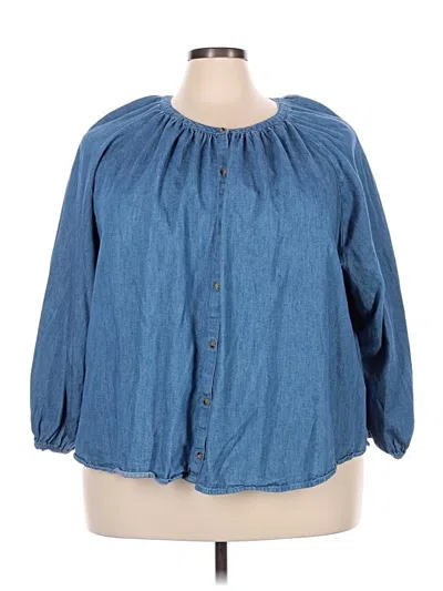 Pre-owned Old Navy 3/4 Sleeve Blouse In Blue