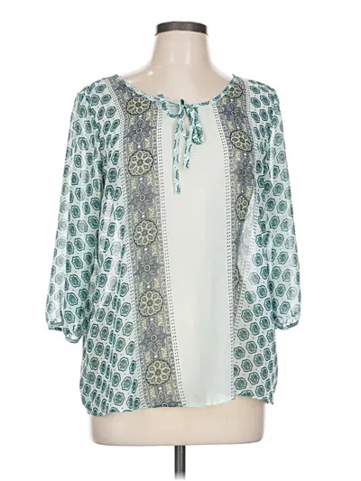 Pre-owned Old Navy 3/4 Sleeve Blouse In Blue