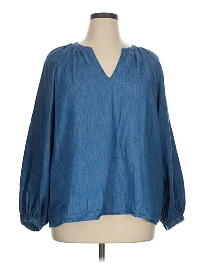 Pre-owned Old Navy 3/4 Sleeve Blouse In Blue