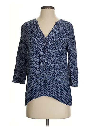 Pre-owned Old Navy 3/4 Sleeve Blouse In Blue