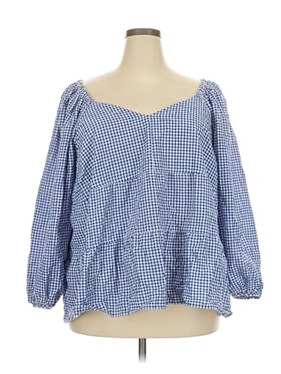 Pre-owned Old Navy 3/4 Sleeve Blouse In Blue