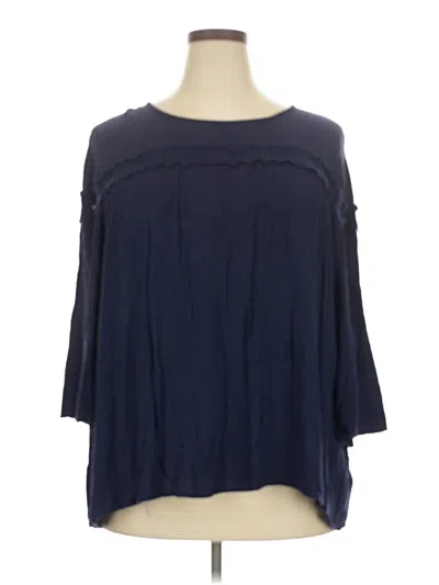 Pre-owned Old Navy 3/4 Sleeve Blouse In Blue