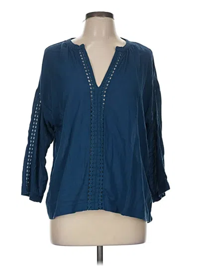 Pre-owned Old Navy 3/4 Sleeve Blouse In Blue