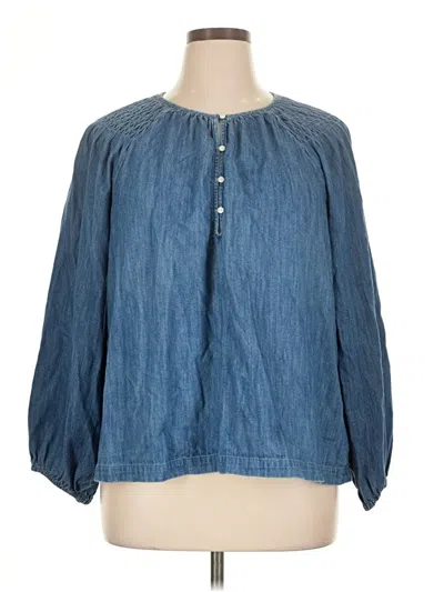 Pre-owned Old Navy 3/4 Sleeve Blouse In Blue