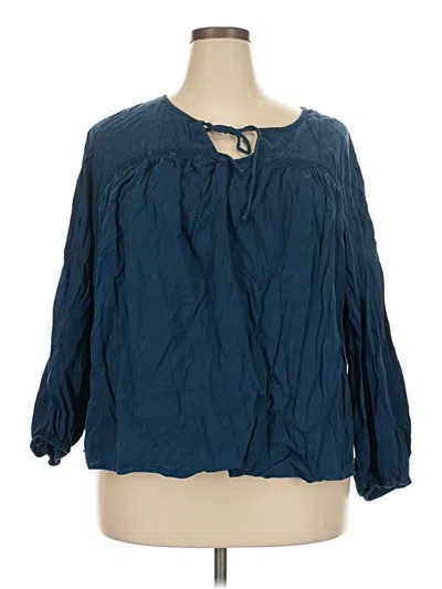 Pre-owned Old Navy 3/4 Sleeve Blouse In Blue