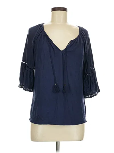 Pre-owned Old Navy 3/4 Sleeve Blouse In Blue