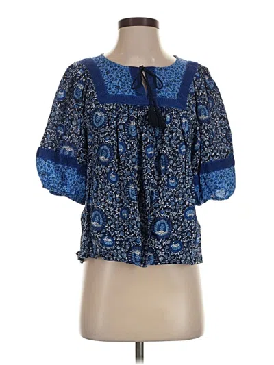 Pre-owned Old Navy 3/4 Sleeve Blouse In Blue