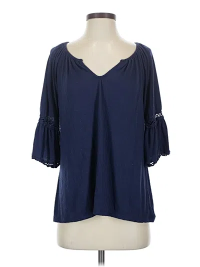 Pre-owned Old Navy 3/4 Sleeve Blouse In Blue