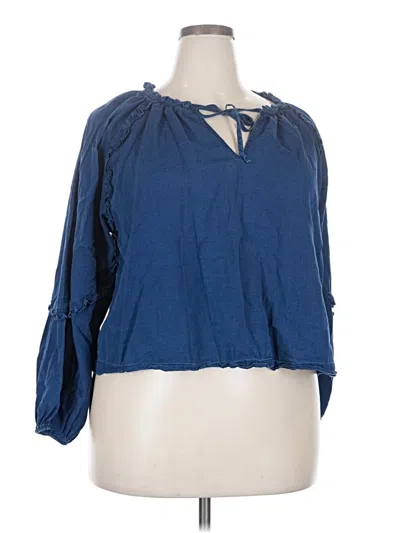 Pre-owned Old Navy 3/4 Sleeve Blouse In Blue
