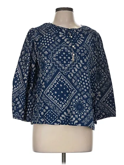 Pre-owned Old Navy 3/4 Sleeve Blouse In Blue