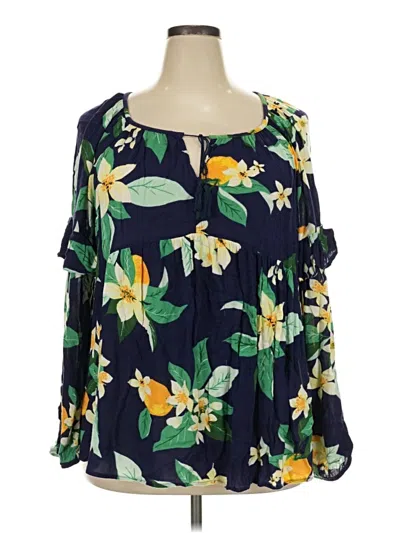 Pre-owned Old Navy 3/4 Sleeve Blouse In Blue
