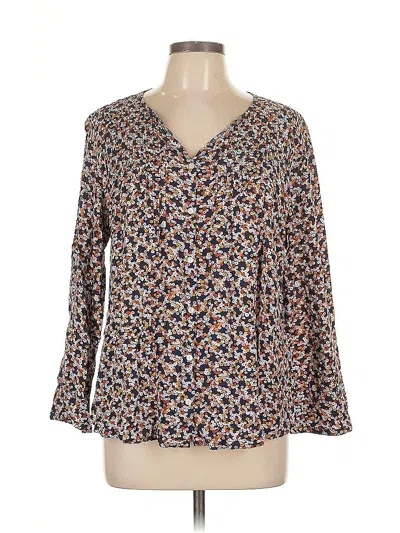 Pre-owned Old Navy 3/4 Sleeve Blouse In Brown