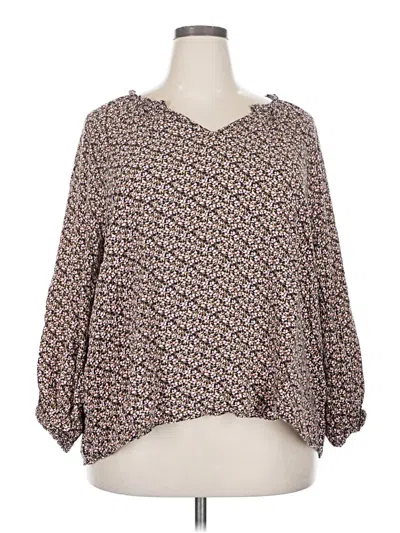 Pre-owned Old Navy 3/4 Sleeve Blouse In Brown