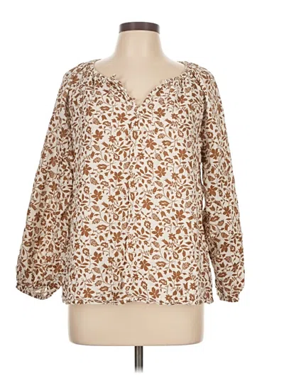 Pre-owned Old Navy 3/4 Sleeve Blouse In Brown
