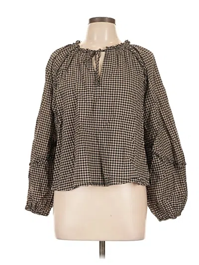 Pre-owned Old Navy 3/4 Sleeve Blouse In Brown