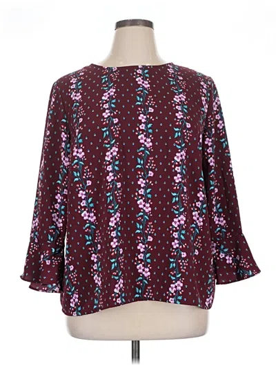 Pre-owned Old Navy 3/4 Sleeve Blouse In Burgundy