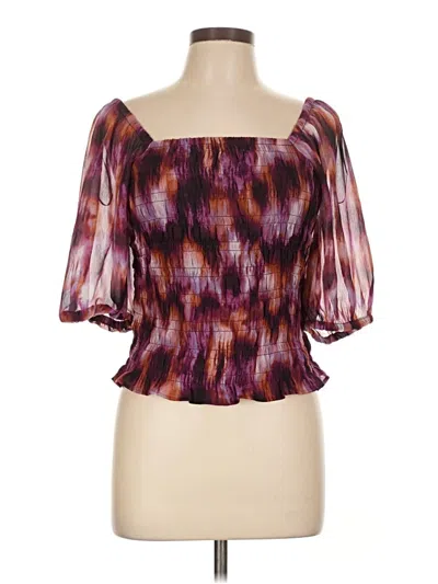 Pre-owned Old Navy 3/4 Sleeve Blouse In Burgundy