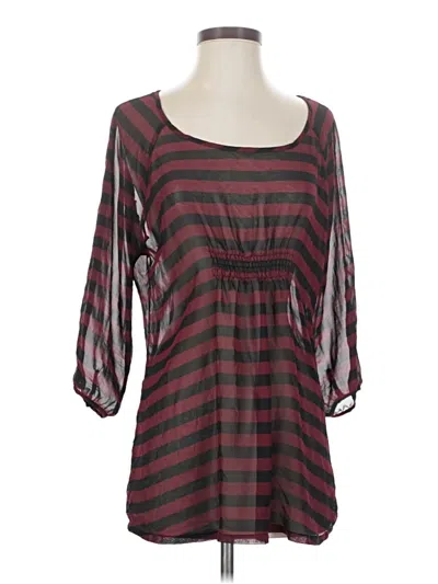 Pre-owned Old Navy 3/4 Sleeve Blouse In Burgundy