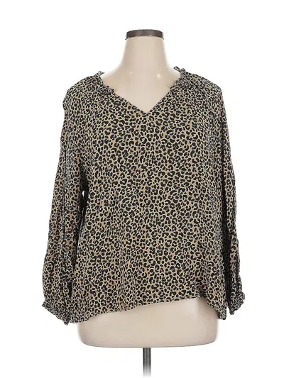 Pre-owned Old Navy 3/4 Sleeve Blouse In Gold