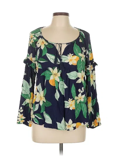 Pre-owned Old Navy 3/4 Sleeve Blouse In Green