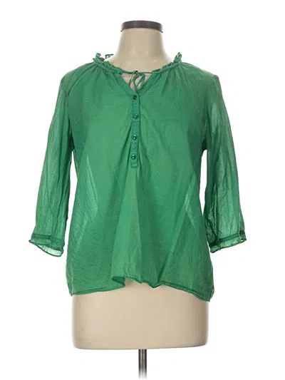 Pre-owned Old Navy 3/4 Sleeve Blouse In Green