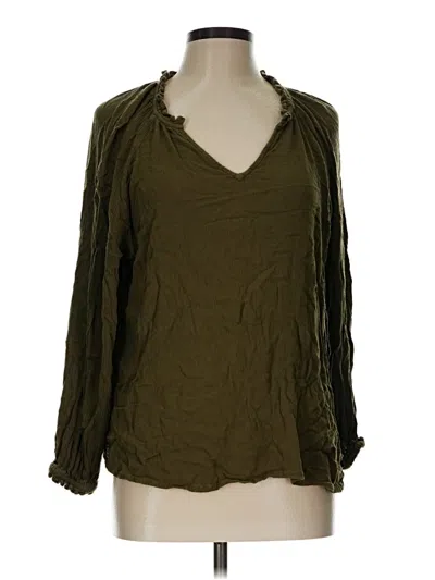 Pre-owned Old Navy 3/4 Sleeve Blouse In Green