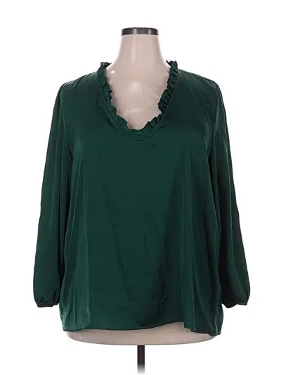 Pre-owned Old Navy 3/4 Sleeve Blouse In Green
