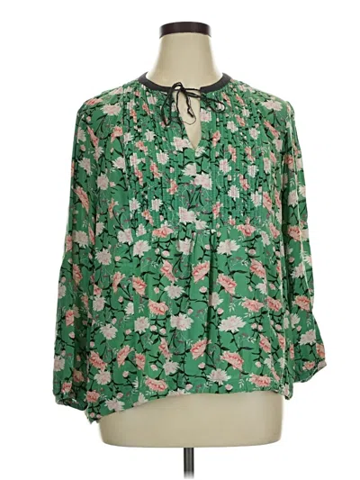 Pre-owned Old Navy 3/4 Sleeve Blouse In Green