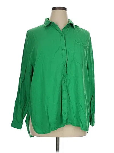 Pre-owned Old Navy 3/4 Sleeve Blouse In Green