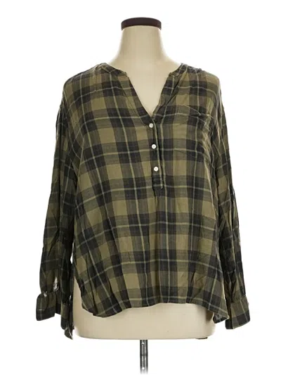 Pre-owned Old Navy 3/4 Sleeve Blouse In Green